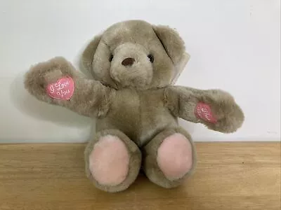 VTG Russ Berrie And Co Caress Soft Pets I LOVE YOU THIS MUCH Plush Teddy Bear • $15
