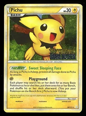 Pichu 28/123 (Prerelease) Holo Rare - HeartGold & SoulSilver - Pokemon Card • $29.99