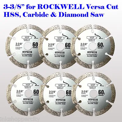 6x 60G 3-3/8-inch Diamond Circular Saw Blade For ROCKWELL VersaCut RK3440K  Tile • $23.75