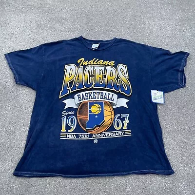 Indiana Pacers Shirt Men 2X Blue Tee Vintage Tubular Faded Retro NBA Adult 2XL  • $29.91