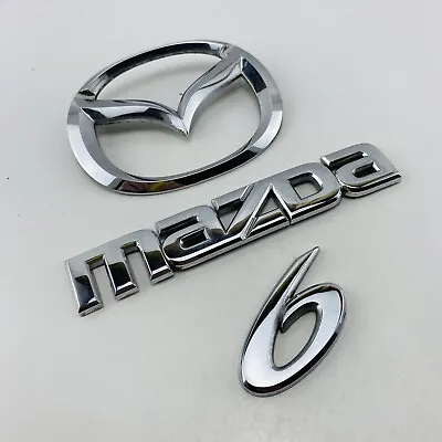 03 04 05 06 07 08 Mazda 6 Emblem Symbol Logo Badge Trunk Lid Rear Set Chrome F72 • $29.99