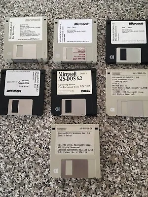 Microsoft Win 3.1 /Ms Dos 6 And 6.2 Dell 6.22 And Various Floppy • £35