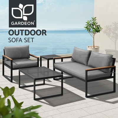 $449.96 • Buy Gardeon Outdoor Sofa Set 3-Seater Corner Modular Lounge Setting Steel