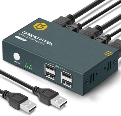 HDMI KVM Switch USB 2 Port 4KUSB2.0 4K @30HzKVM Switch 2 PC 1 MonitorUltra H • $84.99
