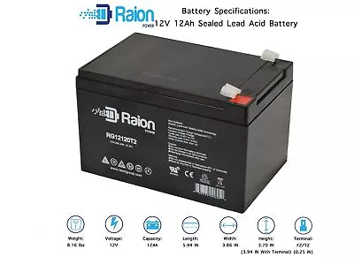 Raion Power 12V 12Ah Battery For Merits Pioneer 5 S541 Deluxe Buggy • $32.95