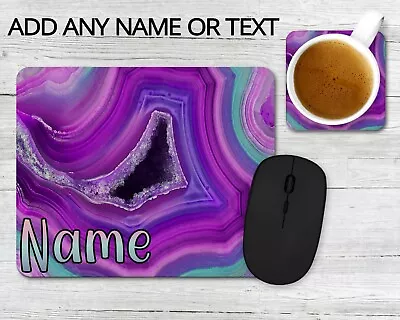 Agate Geode Mouse Pad Mat - Personalised • $11.45