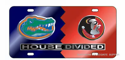 Florida Gators Florida State Seminoles House Divided Mirror License Plate Car  • $28.97