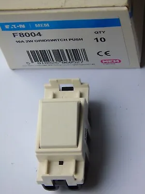 MEM EATON DELTA SPECTRA F8004 10A 10AX 2W Push Retractive Switch Module White • £12.99