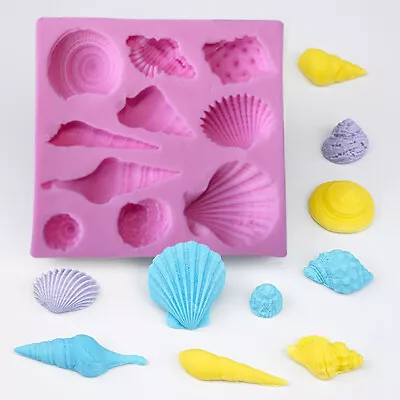 Silicone Beach Seashell Molds Fondant Shells Chocolate Mould Craft Baking Mold • $6.99