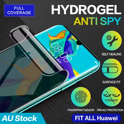 Huawei Mate 20 30 P20 Lite PRIVACY ANTI-SPY Full Cover HYDROGEL Screen Protector • $4.17