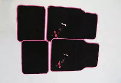 Car Mats Dragonfly Carpet Universal 4 Pieces Pink • $34.95