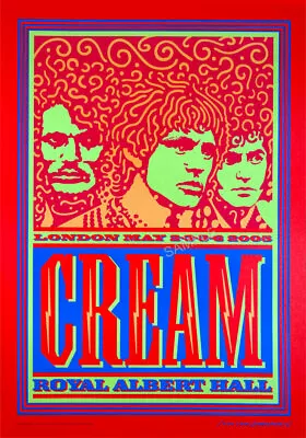 Music Poster CREAM Albert Hall London Concert Tour Ad Band Gig Art Print A3 A4 • £9.99