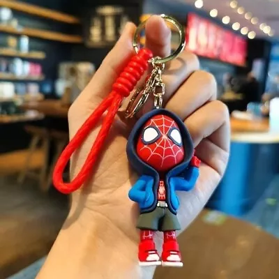 Marvel Superhero Hanging Spiderman 3D Keychain Keyring School Bag Accessories • £5.50