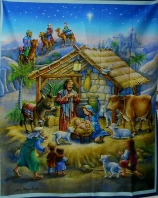 1 Nativity Digitally Printed Christmas Lap Quilt/Wallhanging Fabric Panel • $6.99