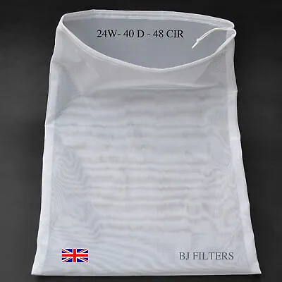 HOME BREW BEER / WINE 300 - MICRON NYLON FILTER BAG & CORD 24cm X 40cm £5.75 F/P • £5.75