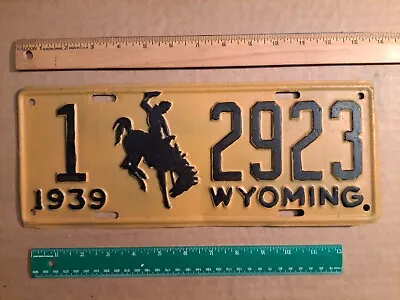 $21.99 • Buy License Plate, Wyoming, 1929, 1 Bucking Bronco 2923, Yee-Haw, Ridem Cowboy!