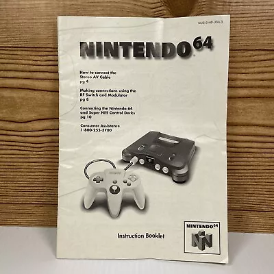 Nintendo 64 N64 Console System Instruction Booklet Manual Only Book • $8.99