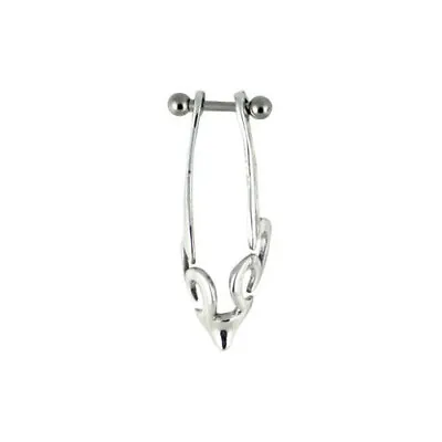 £3.95 • Buy Sterling Silver + Steel Ear Cuffs/shields For Helix/cartilage Piercings 16ga UK