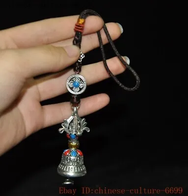 Tibetan Silver Vajra Dorje Phurpa Exorcism Talisman Bell Chung Pendant • $19