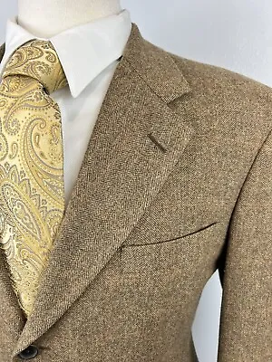 BROOKS BROTHERS 1818 Madison Herringbone ET Thomas Wool Cashmere Sport Coat 42 L • $124.98