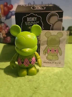 DISNEY Vinylmation 3  Park Set 5 Urban With Box And Card Argyle Green Pink • $4.99