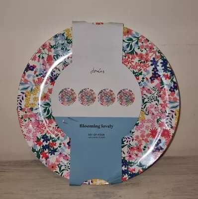 Joules Large 11in Melamine Dining Picnic Plates - Blooming Lovely Flowers X 4 • £17.99