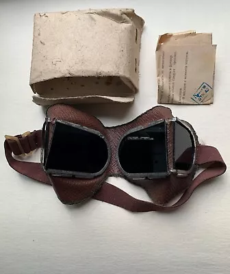 Vintage Soviet Goggles USSR Ventilation Glass Steampunk Aviator Moto Glasses • $15