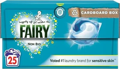 Fairy Non Bio Pods Washing Laundry Detergent Liquid Capsules 25 Wash Pack • £10.78