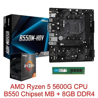 AMD Ryzen 5 5600G CPU W' In-built Graphics 8GB DDR4 RAM MB W' AMD B550 Chipset • $399