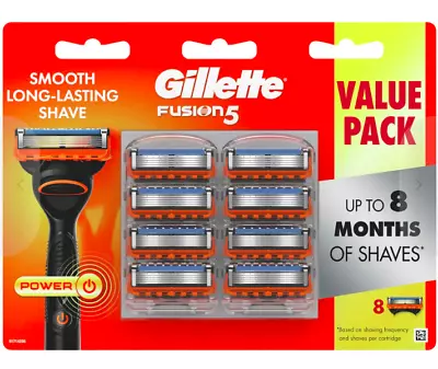 $24.95 • Buy Gillette Fusion 5 Power Razor Blades 8 Pack  Made In Germany New & Sealed