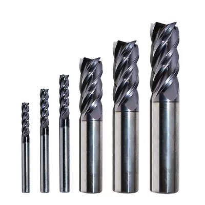 Carbide End Mill Set Sizes 1/8 - 1/2 RIP Cutting Tools 6-PCS 4-Flute SE AlTiN • $155