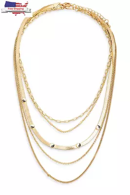 Multi Layered Chain Yin Yang Pendant Necklace • $20.99