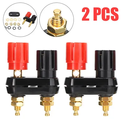 £4.35 • Buy 2pcs Dual Female Banana Plug Terminal Socket Binding Post Speaker Amplifier Plug