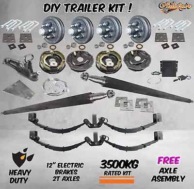 $2359.95 • Buy DIY 3500Kg Tandem Trailer Caravan Car Kit 12  Electric Brakes Heavy Duty Axles