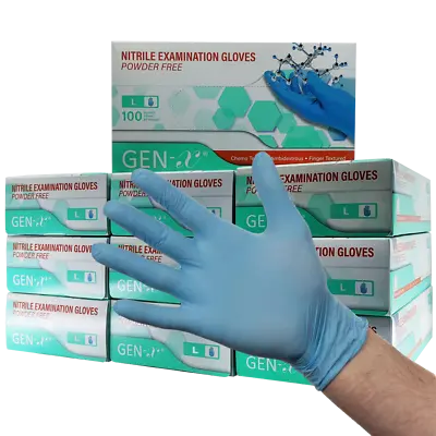 Disposable Blue Nitrile Non Latex Powder Free Gloves Food Grade Medical Surgical • £2.45