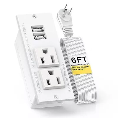 Recessed Outlet Desk Outlets With USB Ports Recessed Power Strip With 2-Socke • $21.32