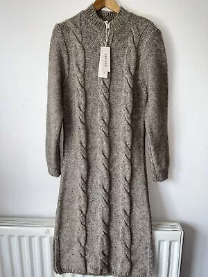 Marks & Spencer Per Una Cable Knit Dress With Wool Sweater Jumper Dress 12 & 18 • £39.99