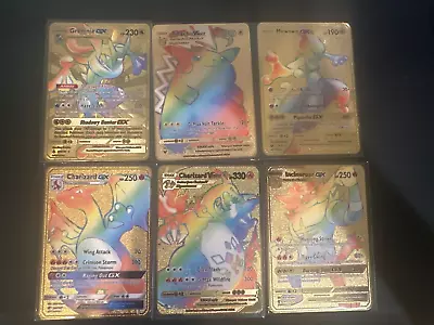 Pokemon Metal Gold Plated Foil Cards (6-pack) Fan Art Cards • $18.99