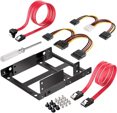 Inateck SSD Mounting Bracket 2.5 To 3.5 With SATA Cable And Power Splitter Cabl • £9.36