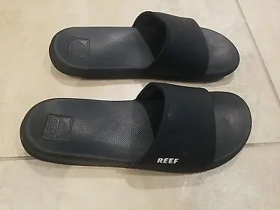 Reef Sandals Mens Black Slides Slip On Beach Size 12 • $11.50