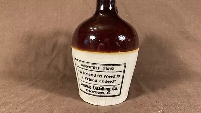 Antique Miniature Detrick Distilling Dayton Ohio Stoneware Whiskey Sample Jug • $95