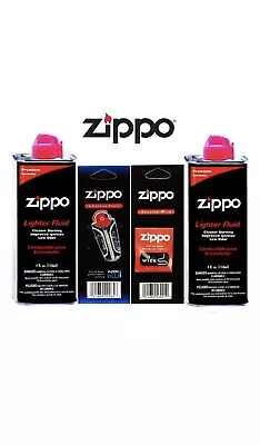 Zippo 4oz Fuel Fluid 1 Flint & 1 Wick Value Pack Combo • $9.95