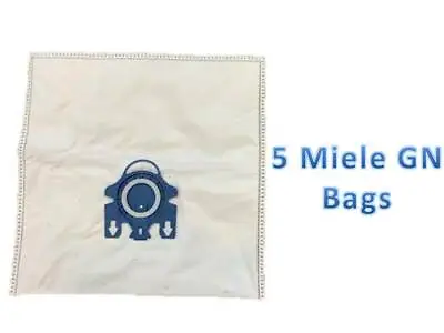 5 Replacement Miele GN Bags + 2 Filters To Fit Type GN Fit C3 C1 S2 • $10.95