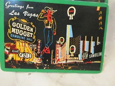 VINTAGE 70s SOUVENIR DECK PLAYING CARDS In BOX Las Vegas Golden Nugget Horseshoe • $7.94