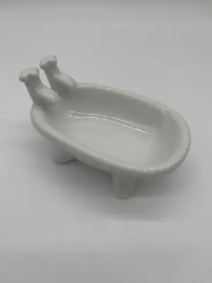 Ceramic Clawfoot Bath Tub Soap Saver 5” White Mini Bath Tub • $14
