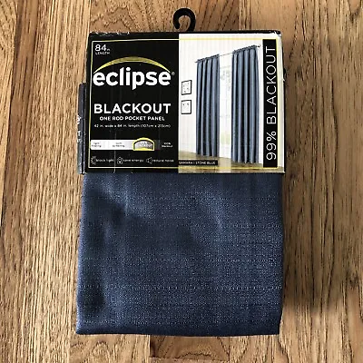 Eclipse 99% Blackout Samara Blue 42 In Wide By 84 In Length One Rod Pocket Panel • $22.49