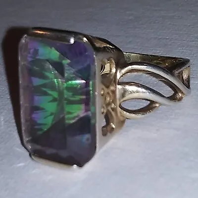 Monster Mystic Topaz Ring Size 6 Yellow 24kt Gold Over Sterling Stunning Ring! • $50