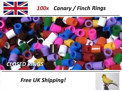 100 Bird Rings Multi Colour For Canary /Finch Etc 2.8mm • £4.99