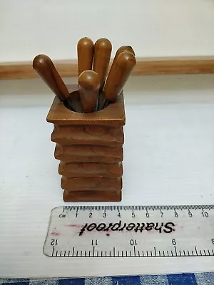 Vintage Retro Kitsch 60s Barware Wooden Olive Picks House Clearance Item. • £12.97