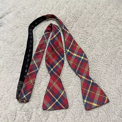 Vintage Rooster Red Plaid India Madras Bow Tie • $18